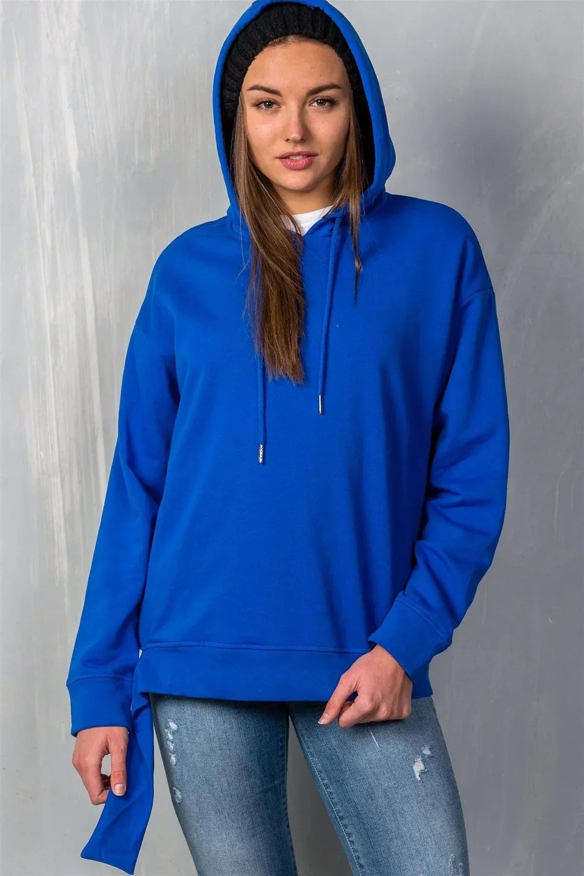Uneven Hem Graphic "venice" Pullover Hoodie | Mixtshop LLC Main image