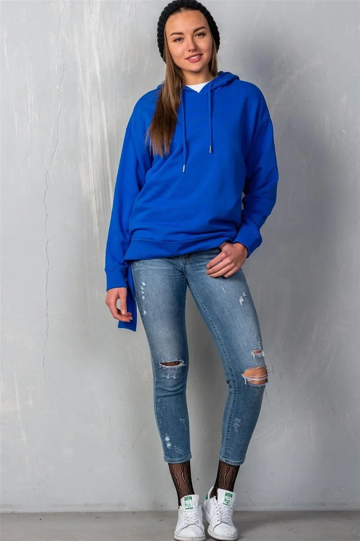 Uneven Hem Graphic "venice" Pullover Hoodie Secondary image