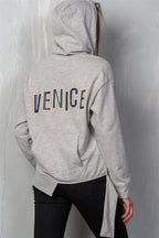 Uneven Hem Graphic "venice" Pullover Hoodie | Mixtshop LLC