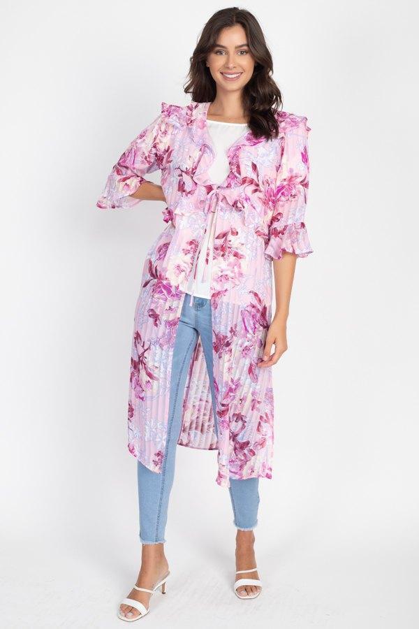 Ruffle Robe Cardigan | Mixtshop LLC Main image