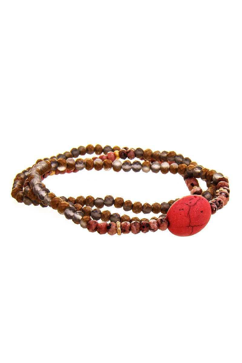 Triple Simple Multi Bead Link Oval Bracelet | Mixtshop LLC