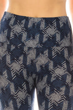 Long Yoga Style Banded Lined Multi Printed Knit Legging With High Waist | Mixtshop LLC