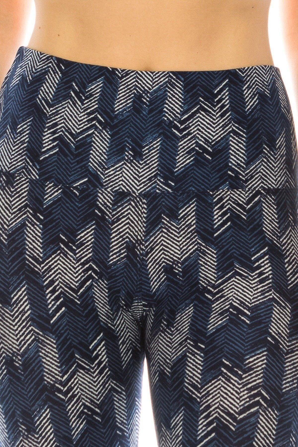 Long Yoga Style Banded Lined Multi Printed Knit Legging With High Waist | Mixtshop LLC