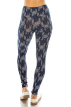 Long Yoga Style Banded Lined Multi Printed Knit Legging With High Waist | Mixtshop LLC