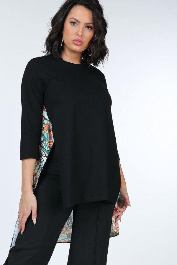 Asymmetrical Print High Low Top | Mixtshop LLC Main image