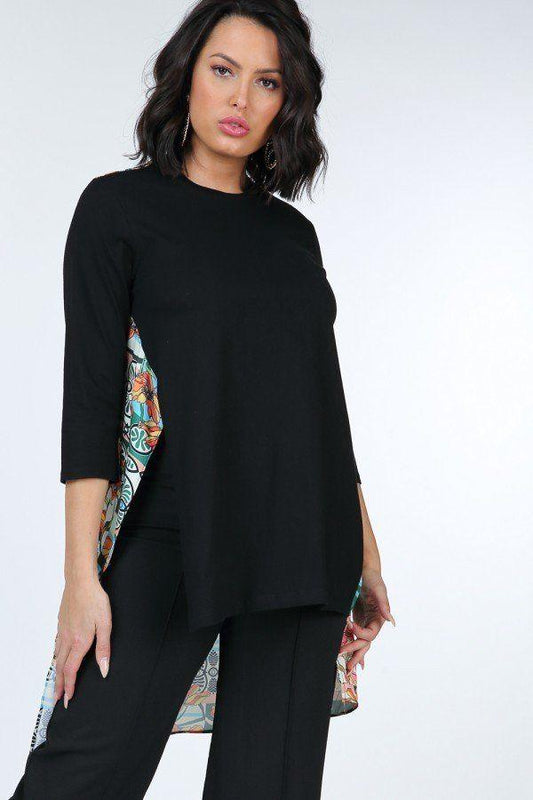 Asymmetrical Print High Low Top | Mixtshop LLC