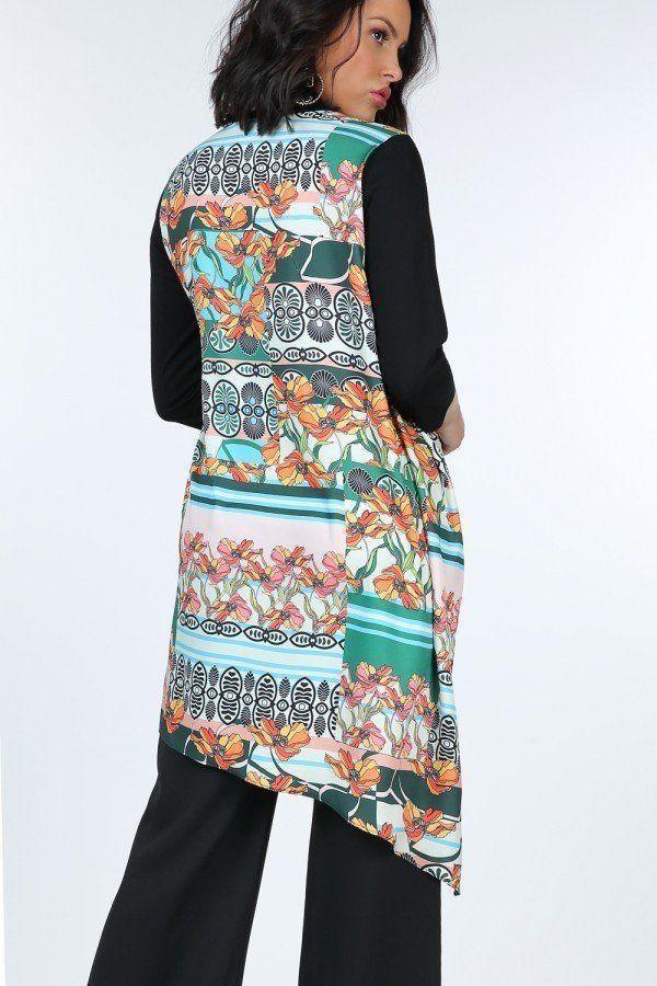 Asymmetrical Print High Low Top | Mixtshop LLC