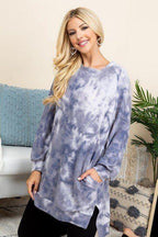Ultra Cozy Tie Dye French Terry Brush Oversize Casual Pullover | Mixtshop LLC