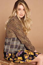 Cheetah Print Button-down Collard Shirt Dress | Mixtshop LLC