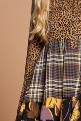 Cheetah Print Button-down Collard Shirt Dress | Mixtshop LLC