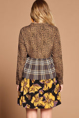 Cheetah Print Button-down Collard Shirt Dress | Mixtshop LLC