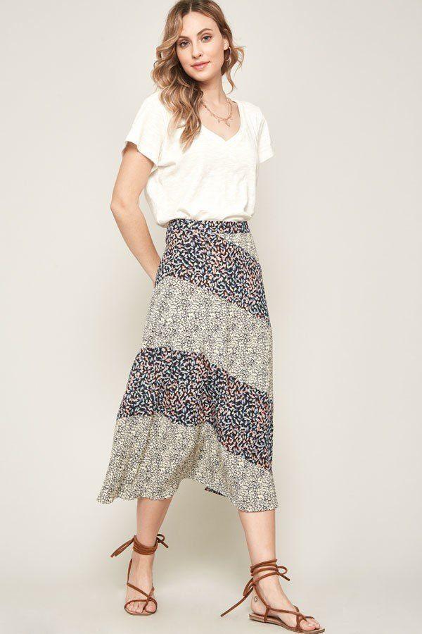 A Floral-print Woven Midi Skirt Secondary image