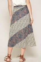 A Floral-print Woven Midi Skirt | Mixtshop LLC