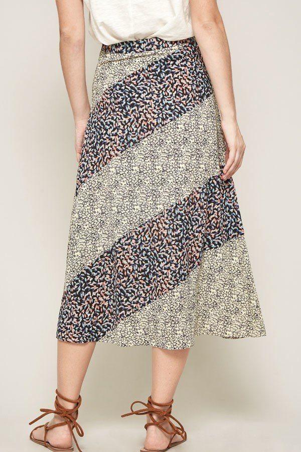 A Floral-print Woven Midi Skirt | Mixtshop LLC