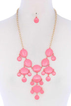 Brushed Oval Shape Dangle Metal Necklace | Mixtshop LLC