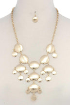 Brushed Oval Shape Dangle Metal Necklace | Mixtshop LLC