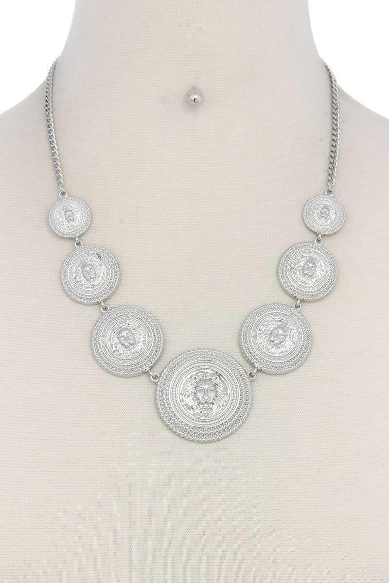 Lion Head Circle Linked Necklace | Mixtshop LLC