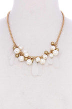Black And Gold Balls With Tassel Statement Necklace | Mixtshop LLC