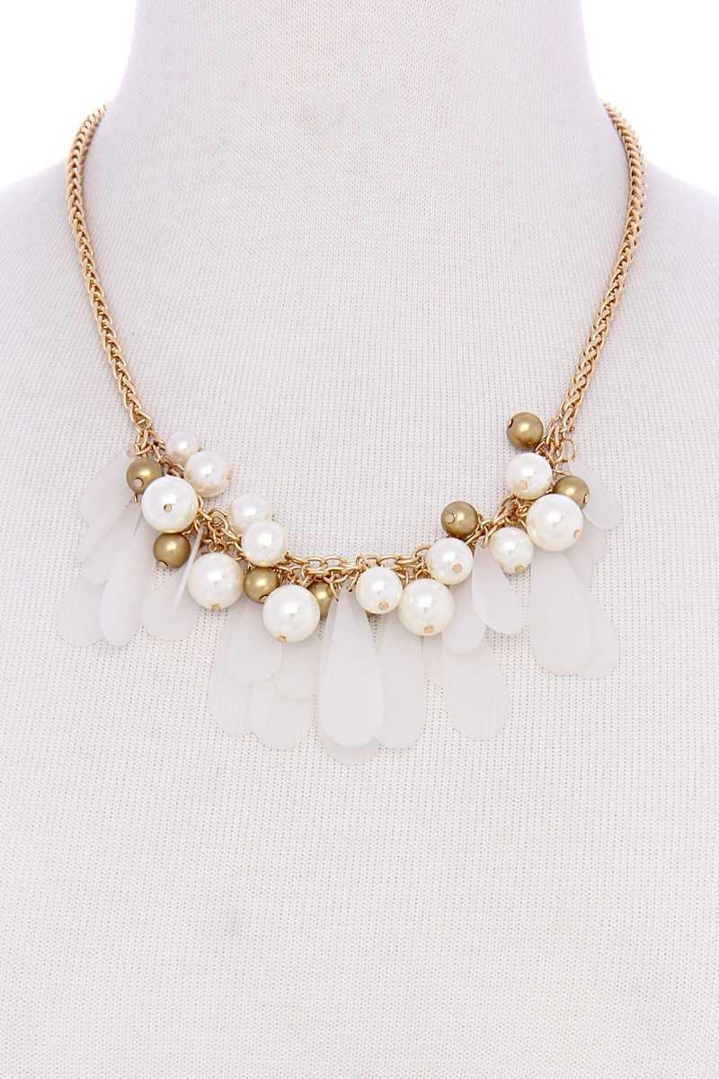 Black And Gold Balls With Tassel Statement Necklace | Mixtshop LLC