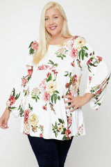 Floral, Bubble Sleeve Tunic | Mixtshop LLC