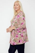 Floral, Bubble Sleeve Tunic | Mixtshop LLC