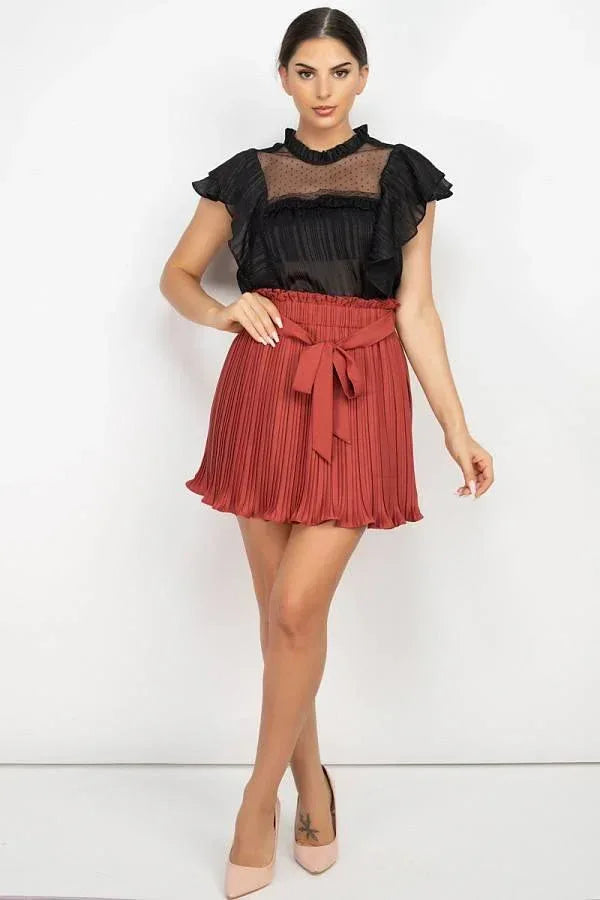 Short Sleeve Ruffle Shadow Top Secondary image