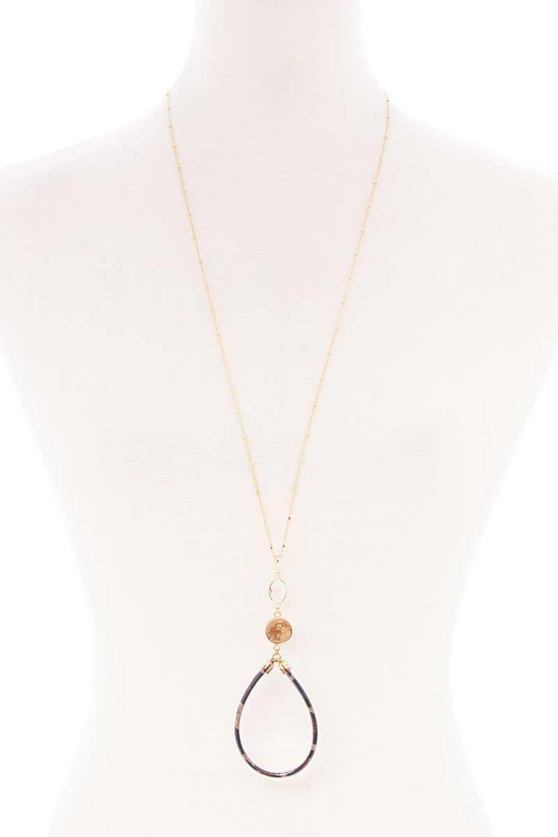 Teardrop Pendant Long Necklace | Mixtshop LLC