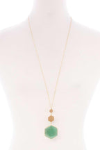 Marbling Natural Stone Pendant Long Necklace | Mixtshop LLC