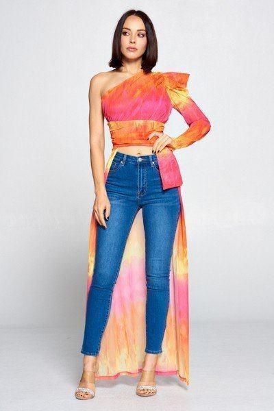 Tie Dye One Shoulder Top Secondary image