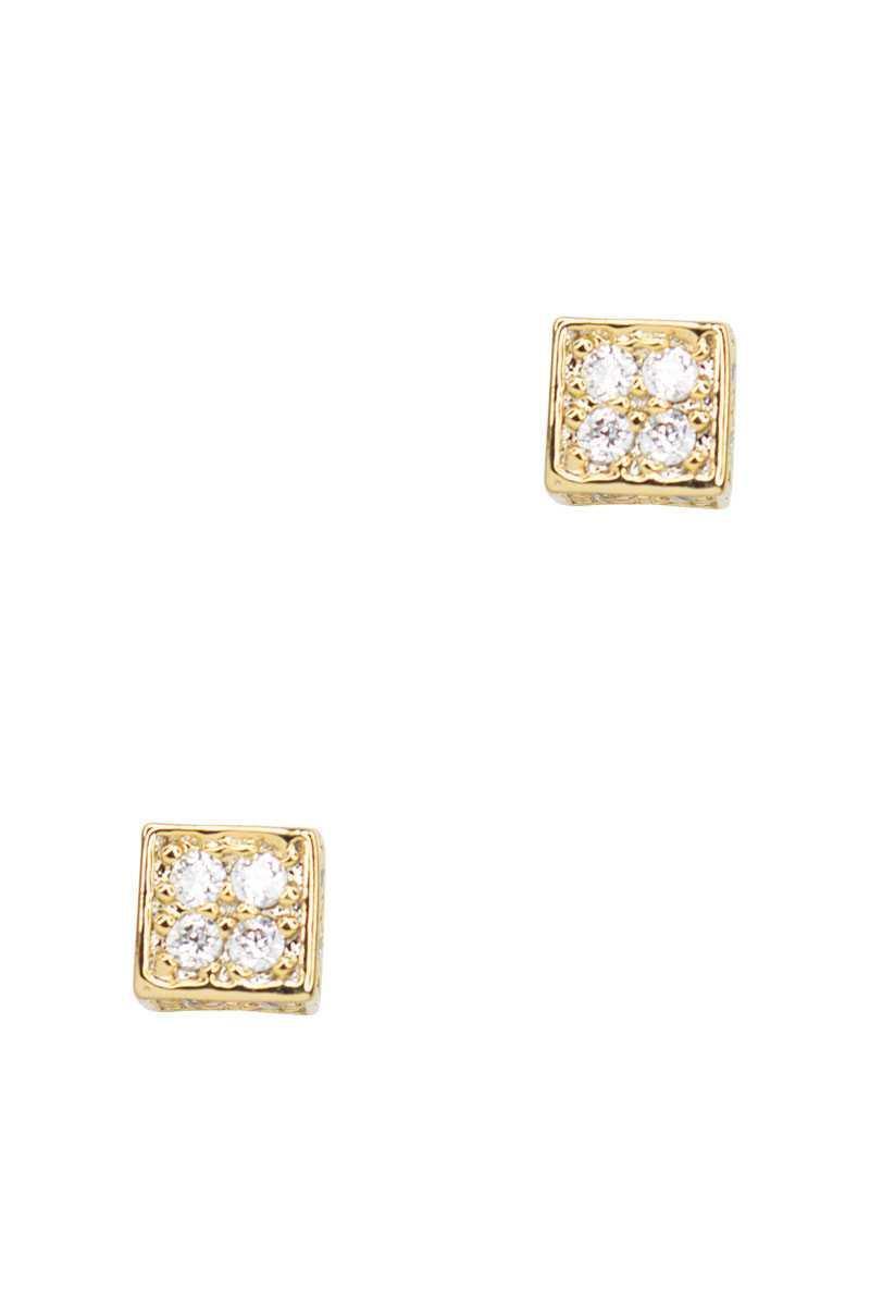 Secret Box Square Stone Stud Earring | Mixtshop LLC Main image