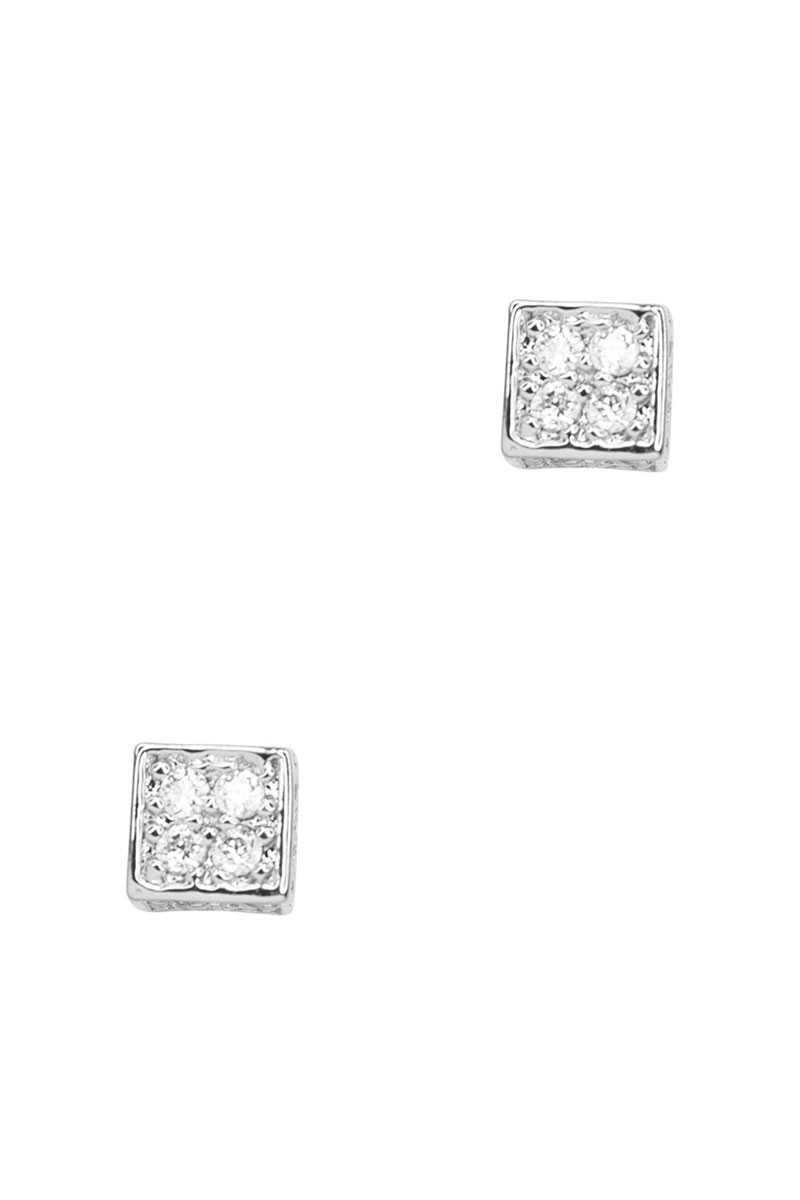 Secret Box Square Stone Stud Earring Secondary image