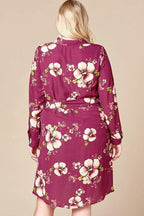 Floral Woven Button-down Collared Shirt Dress | Mixtshop LLC