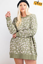 Leopard Printed Terry Knit Dress | Mixtshop LLC