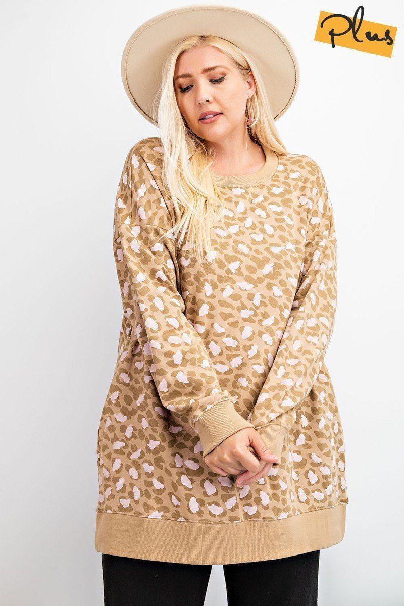 Leopard Printed Terry Knit Dress | Mixtshop LLC Main image
