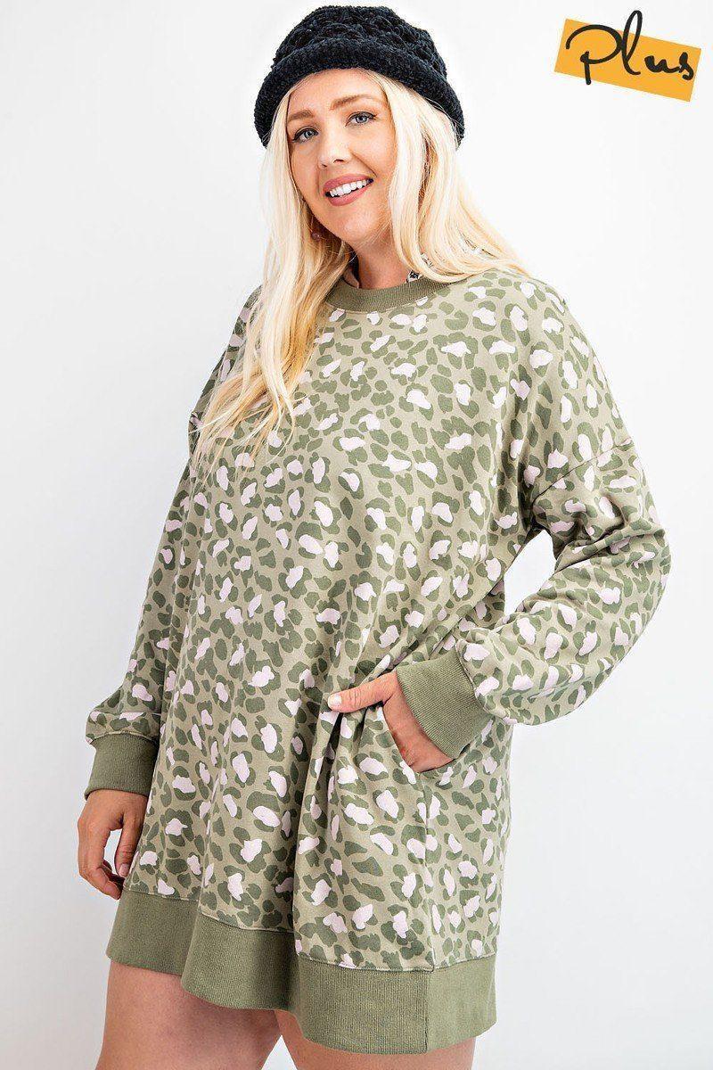 Leopard Printed Terry Knit Dress Secondary image