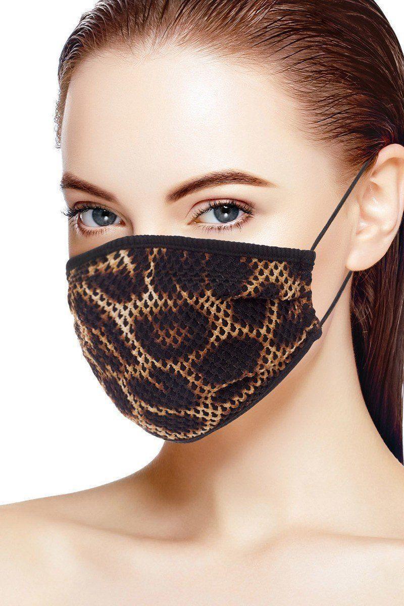 Mesh Leopard And Camouflauge Print Face Mask | Mixtshop LLC Main image