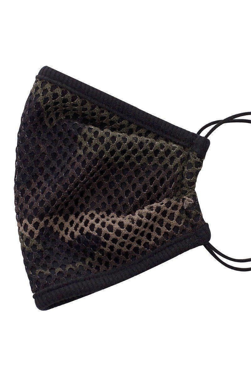 Mesh Leopard And Camouflauge Print Face Mask Secondary image