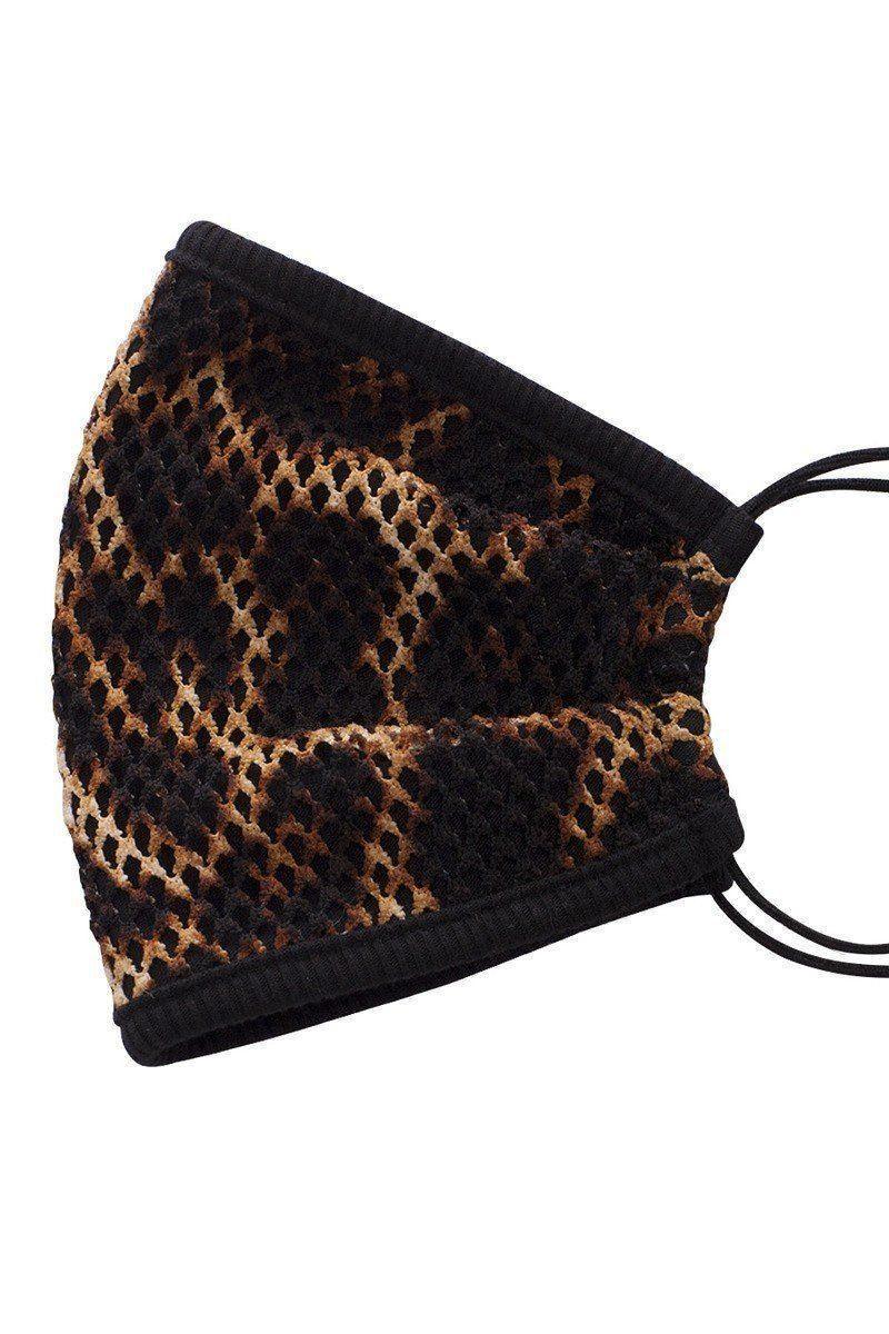 Mesh Leopard And Camouflauge Print Face Mask Secondary image