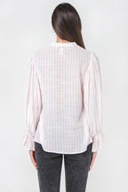 A Floral Eyelet And Solid Mixed Top | Mixtshop LLC