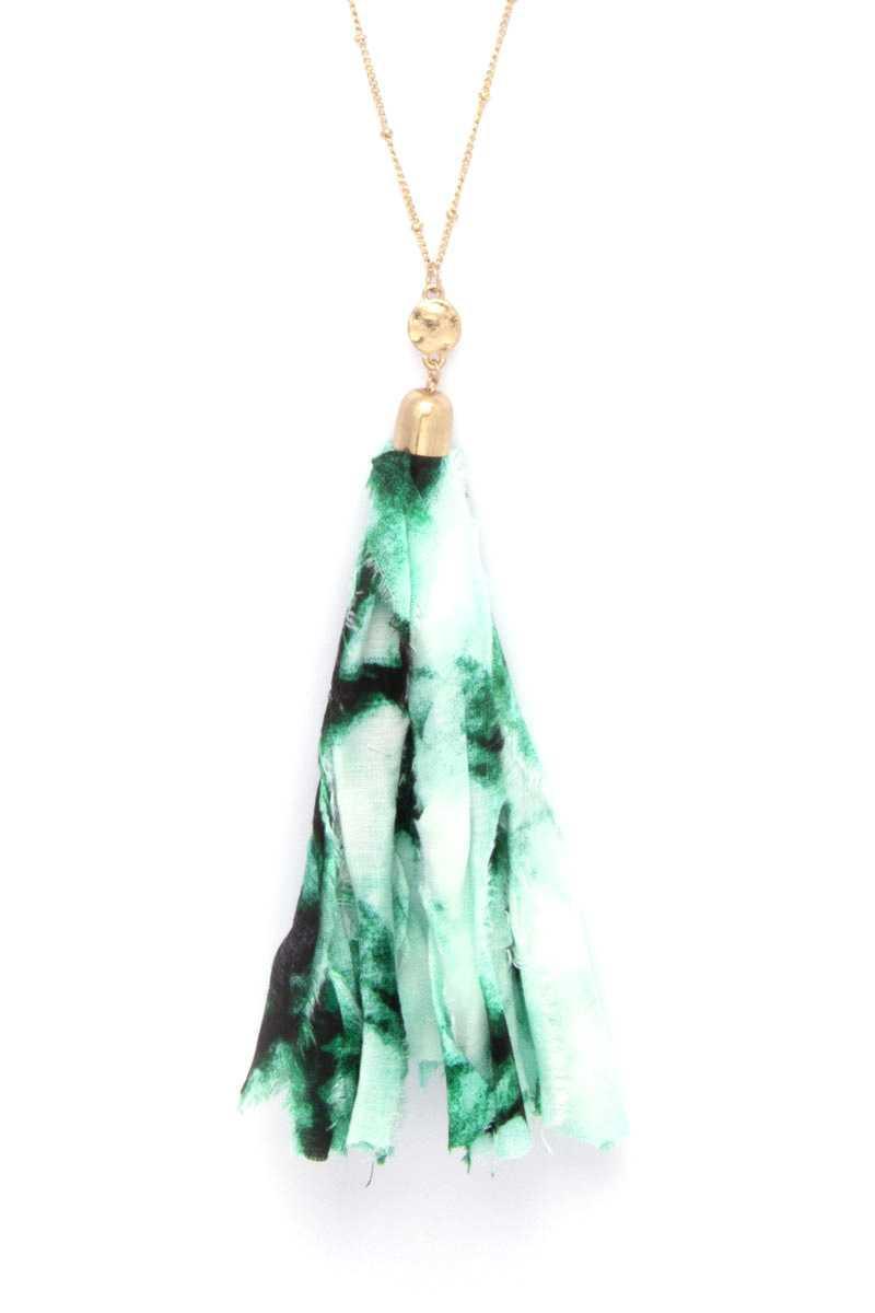 Tye Dye Fabric Tassel Necklace | Mixtshop LLC