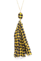 Checkered Pattern Fabric Tassel Necklace | Mixtshop LLC