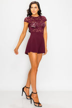 Floral Sheer Lace Combo Romper | Mixtshop LLC
