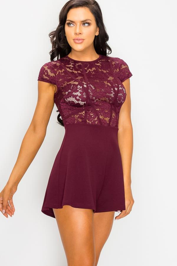 Floral Sheer Lace Combo Romper | Mixtshop LLC