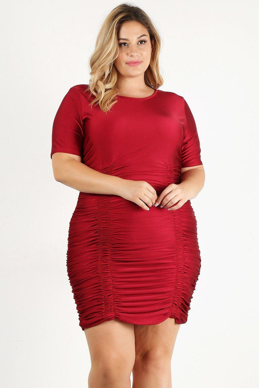 Plus Size Solid Bodycon Mini Dress | Mixtshop LLC