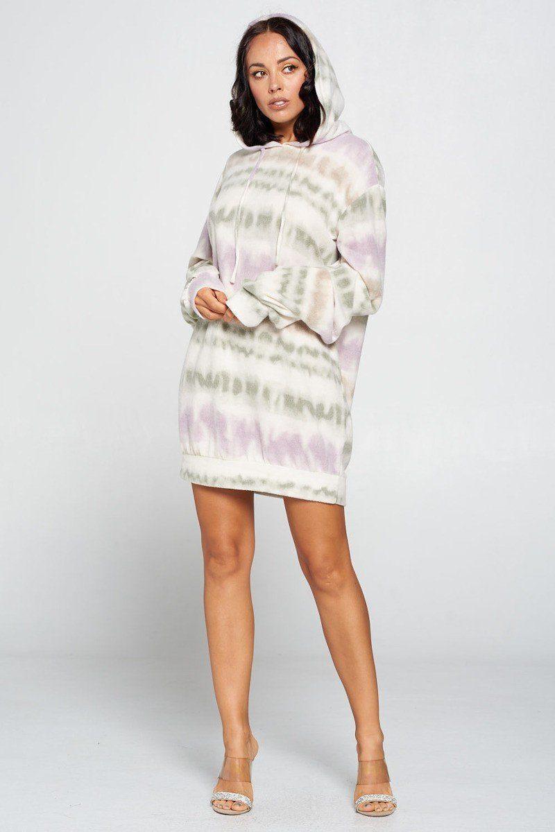 Terry Brushed Print Sweater Dress | Mixtshop LLC Main image