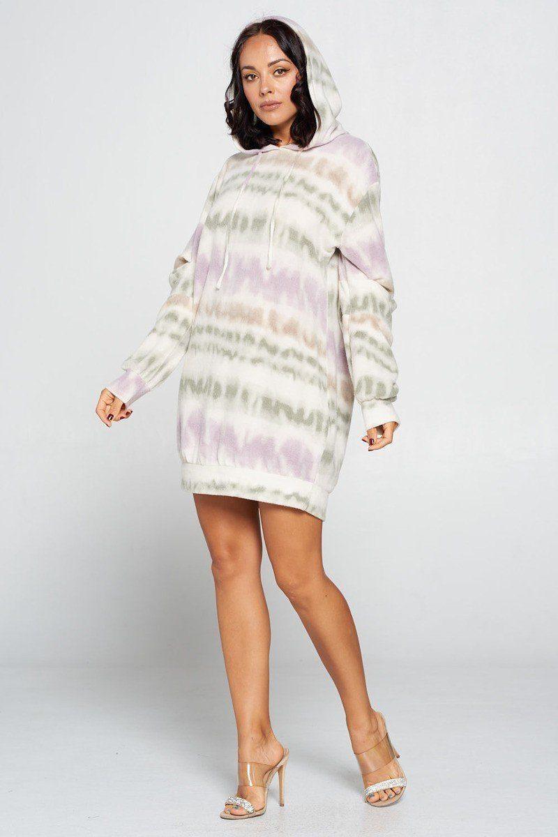 Terry Brushed Print Sweater Dress | Mixtshop LLC