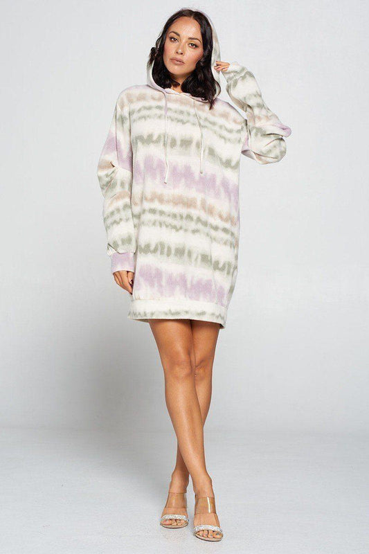 Terry Brushed Print Sweater Dress | Mixtshop LLC