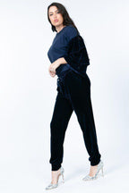 Tiered Velvet Ruffle Sleeve Pullover Crewneck Top | Mixtshop LLC