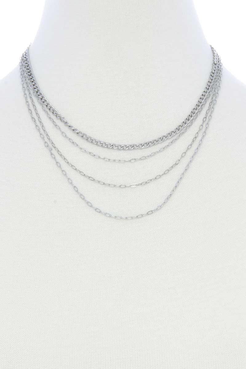 4 Layer Metal Necklace | Mixtshop LLC