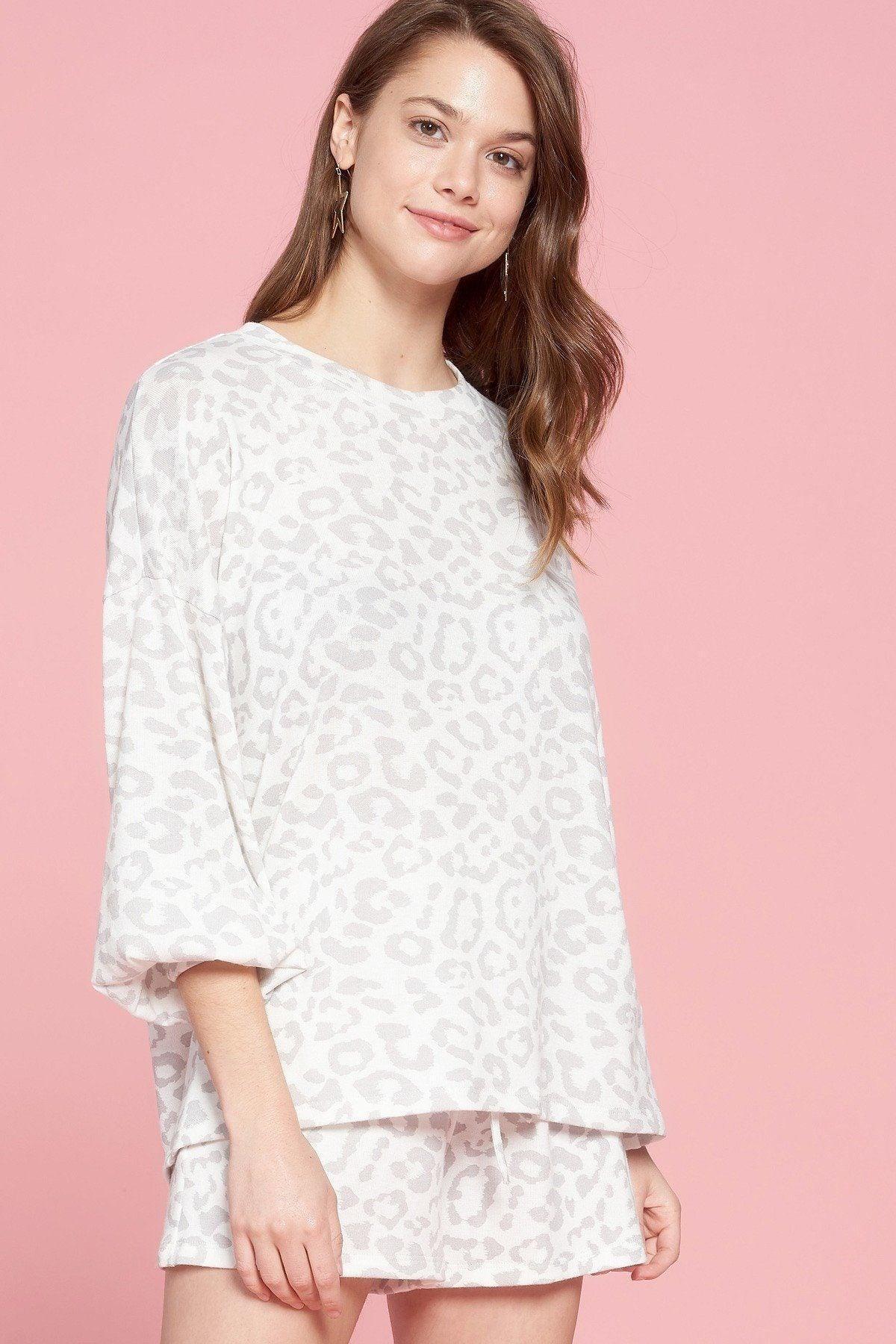 Leopard Printed Knit Loungewear Set | Mixtshop LLC